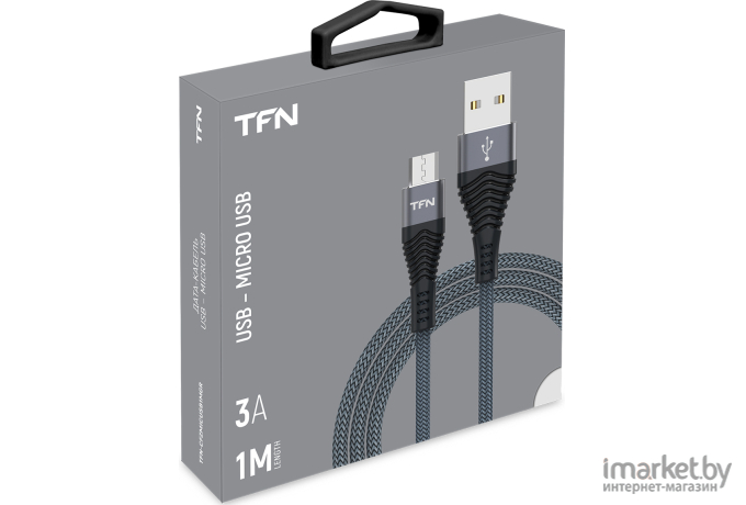 Кабель для компьютера TFN microUSB forza 1.0m Graphite [TFN-CFZMICUSB1MGR]