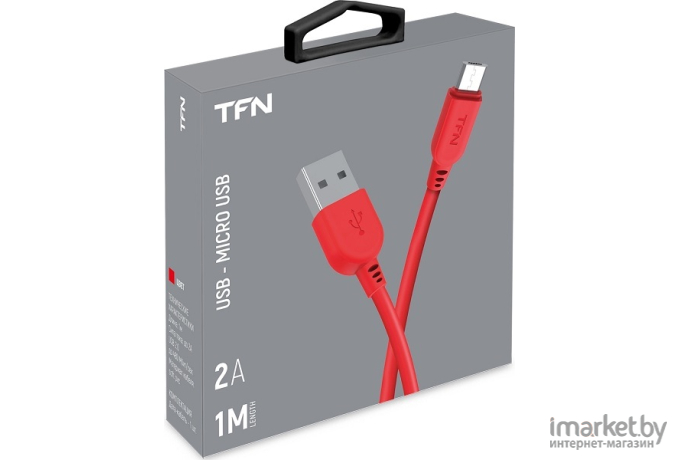 Кабель для компьютера TFN microUSB 1.0m PVC Red [TFN-CMIC1MPVCRD]