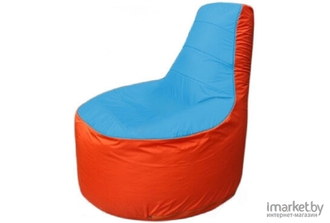 Бескаркасное кресло Flagman Трон голубой/оранжевый [Т1.1-1305]