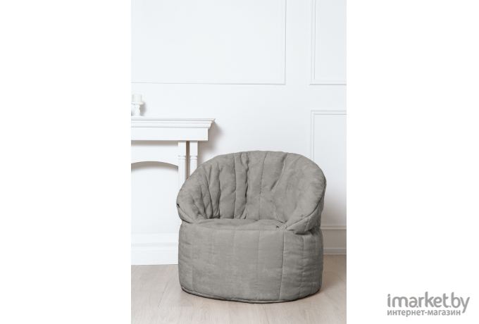 Бескаркасное кресло Loftyhome Энджой XL велюр серый