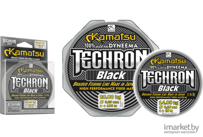 Плетеная леска KAMATSU TECHRON 100 м 0,10мм Black [255100010]