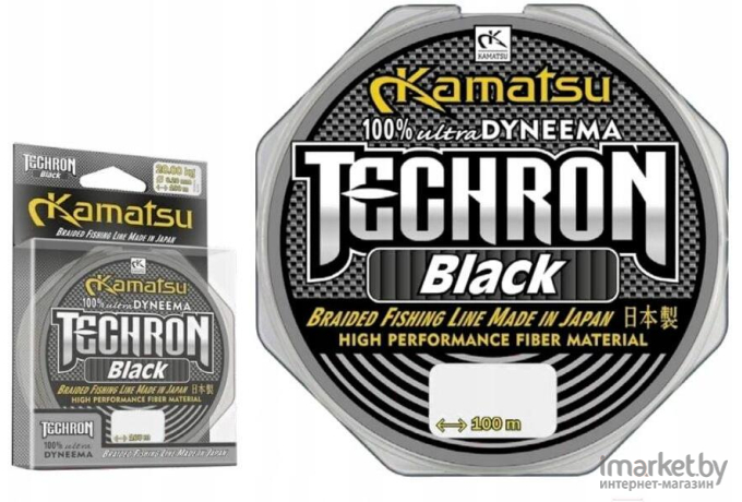 Плетеная леска KAMATSU TECHRON 100 м 0,20мм Black [255100020]