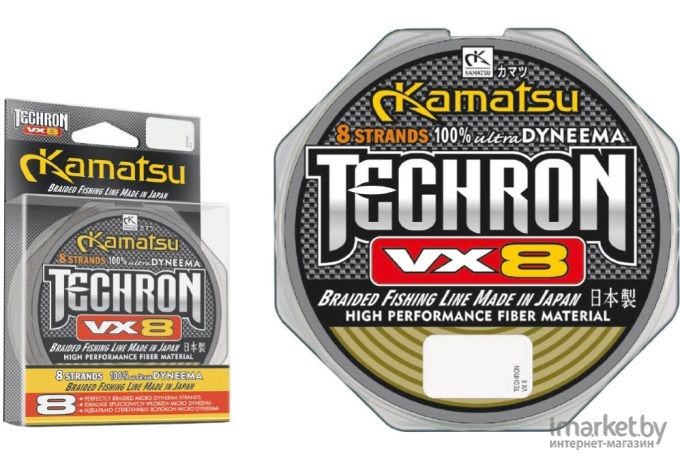 Плетеная леска KAMATSU TECHRON VX8 100 м 0,16мм [256100016]