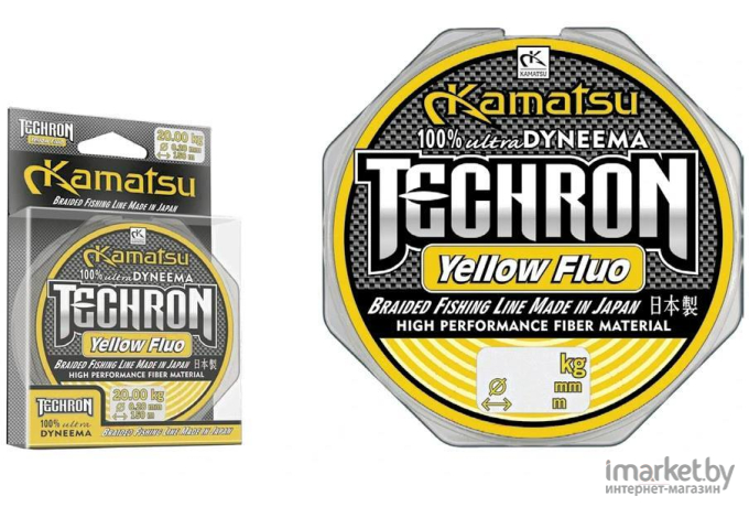 Плетеная леска KAMATSU TECHRON YELLOY FLUO 150 м 0,18мм [258150018]