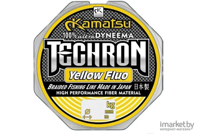 Плетеная леска KAMATSU TECHRON YELLOY FLUO 150 м 0,18мм [258150018]