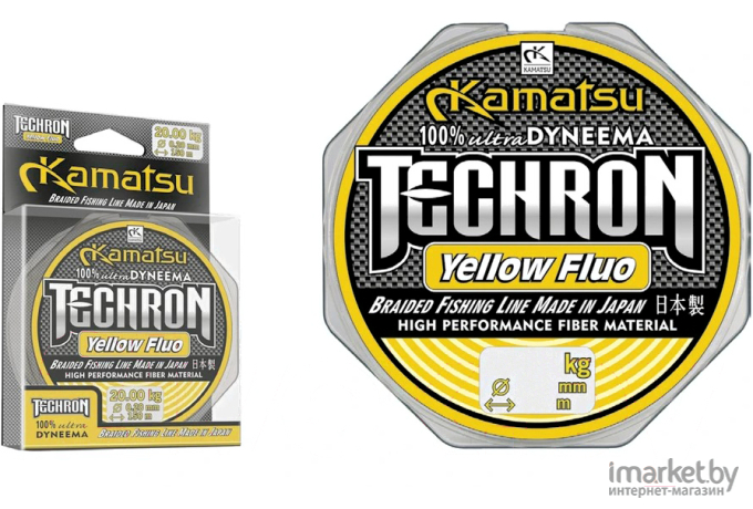 Плетеная леска KAMATSU TECHRON YELLOY FLUO 150 м 0,25мм [258150025]