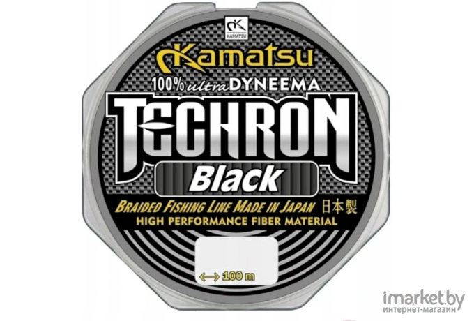 Плетеная леска KAMATSU TECHRON 100 м 0,08мм Black [255100008]