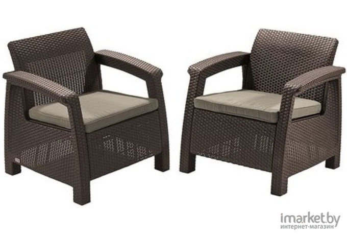 Комплект садовой мебели Keter Corfu II Duo коричневый [223194]