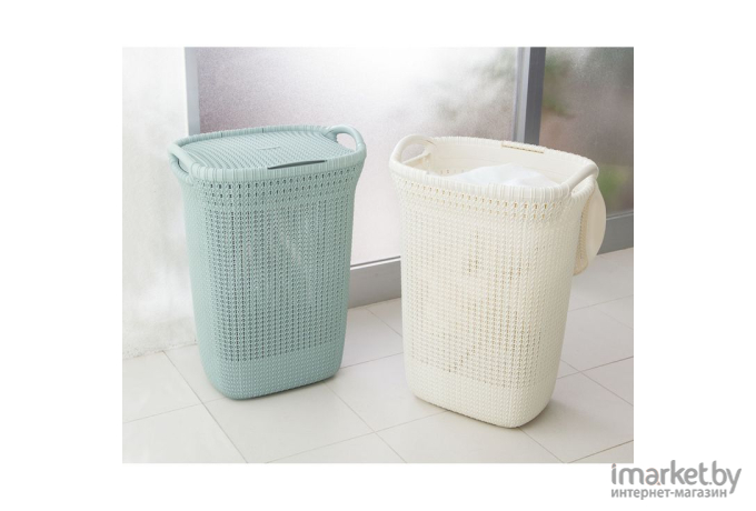 Корзина для белья Curver KNIT LAUNDRY HAMPER синий [228411]