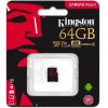 Карта памяти Kingston SecureDigital Micro 64Gb SDXC Canvas Go Plus 170R Class 10 UHS-I U3 V30 A2 + переходник [SDCG3/64GB]