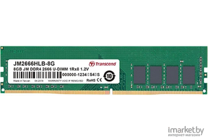 Оперативная память Transcend 8GB 2666MHz DDR4 Non-ECC [JM2666HLG-8G]