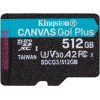 Карта памяти Kingston SecureDigital Micro 512Gb SDXC Canvas Go Plus 170R Class 10 UHS-I U3 V30 A2 + переходник [SDCG3/512GB]