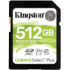 Карта памяти Kingston SecureDigital Micro 512Gb SDXC Canvas Go Plus 170R Class 10 UHS-I U3 V30 A2 + переходник [SDCG3/512GB]