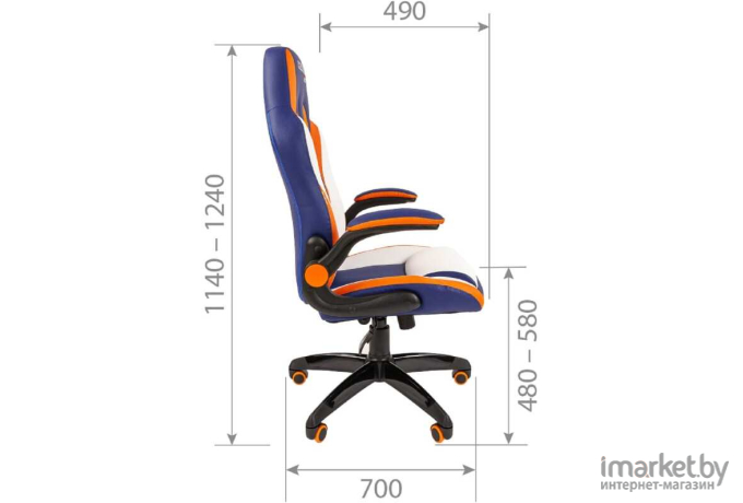 Офисное кресло CHAIRMAN game 15 экопремиум Mixcolor [7033039]