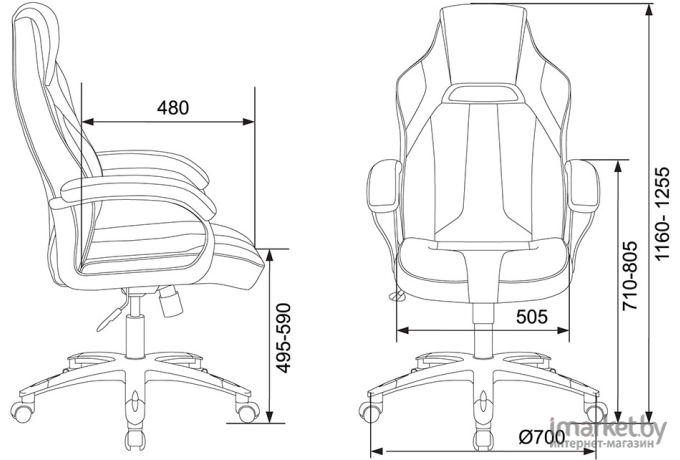 Геймерское кресло Zombie Viking 2 Aero черный/синий VIKING 2 AERO BLUE