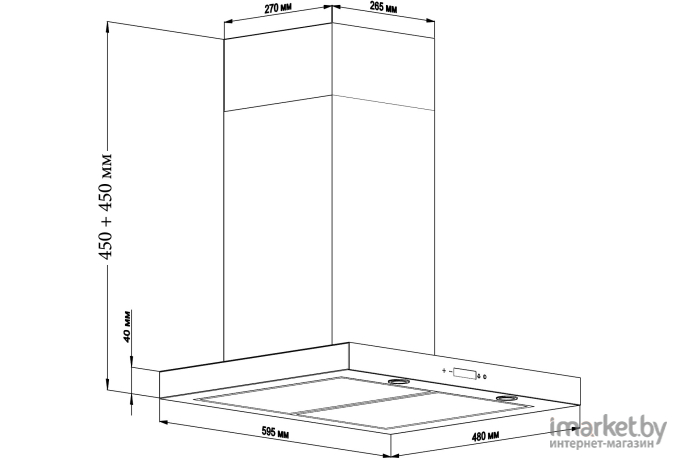 Вытяжка Backer CH60E-MC-L200 Inox BG