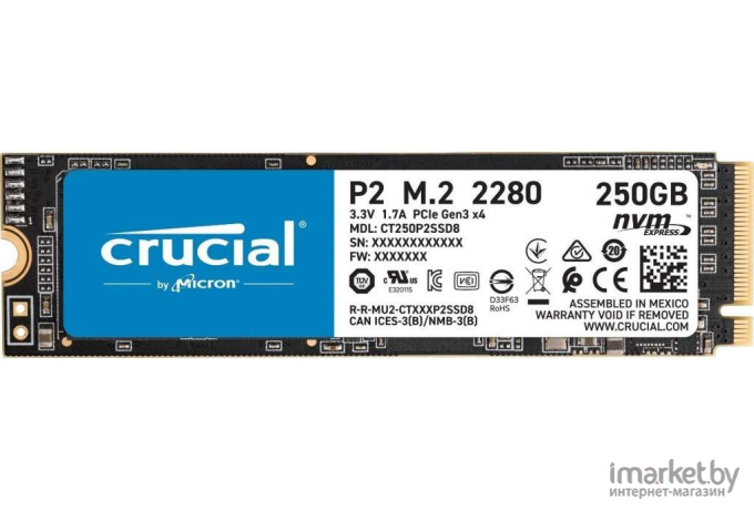 SSD диск Crucial 250 Gb M.2 2280 M  P2 [CT250P2SSD8]