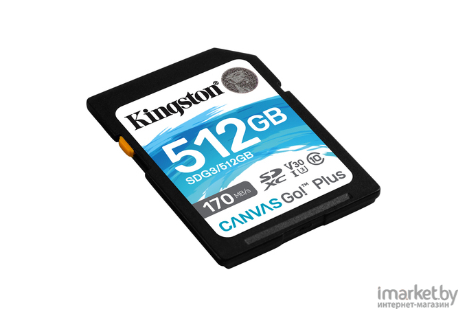 Карта памяти Kingston SD 512GB SDXC Class 10 UHS-I U3 V30 Canvas Go Plus 170MB/s [SDG3/512GB]