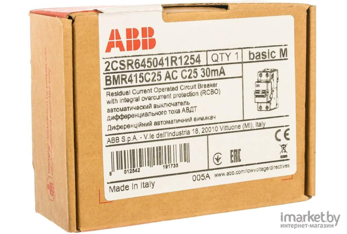 Выключатель нагрузки ABB Дифференциальный автомат Basic M [BMR415C25]