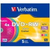 Оптический диск Verbatim DVD+RW 4.7 Gb 4x Slim Case 5 [43297]