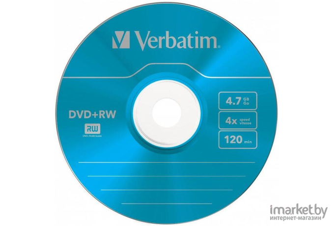 Оптический диск Verbatim DVD+RW 4.7 Gb 4x Slim Case 5 [43297]