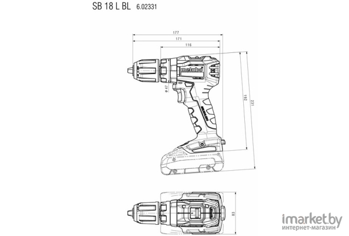 Дрель-шуруповерт Metabo SB 18 L BL с 2-мя АКБ, кейс [602331800]