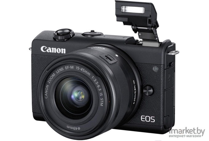 Фотоаппарат Canon EOS M200 Kit 15-45mm черный [3699C010]