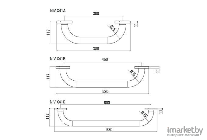 Поручень для ванной Deante Vital NIV 041B