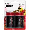 Батарейка Mirex солевая R20/D 1,5V  в блистере 2 шт [23702-ER20-E2]