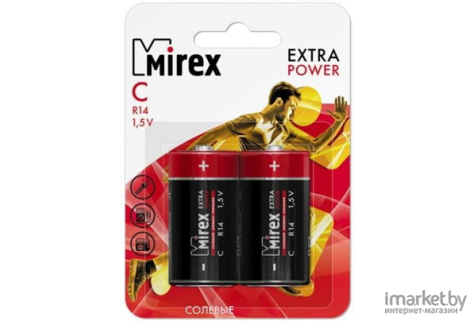 Батарейка Mirex солевая R14 C в 2 шт [23702-ER14-E2]