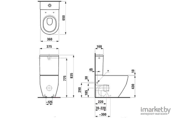 Унитаз Laufen 8259520000001 + 8299530008731 + 8989660000001