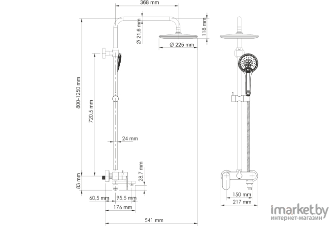 Душевая система Wasserkraft A17401