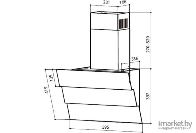 Вытяжка LEX Plaza GS 600 белый [CHTI000366]