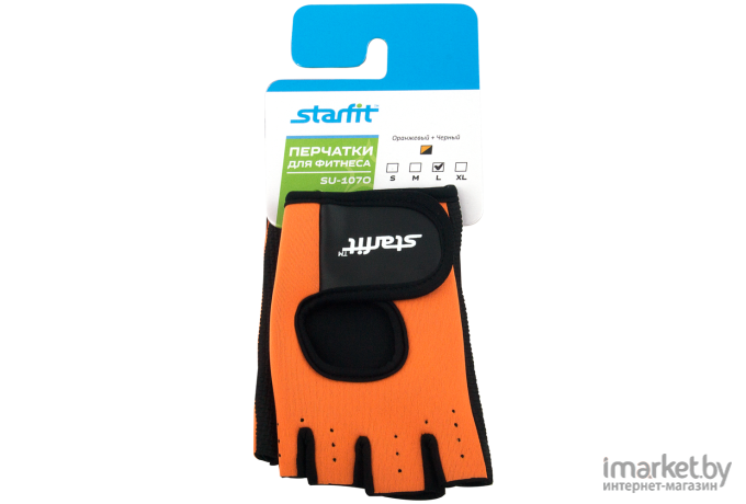 Перчатки для фитнеса Starfit SU-107 L оранжевый/черный