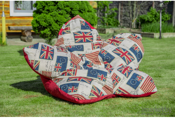 Бескаркасное кресло Loftyhome Релакс L британский флаг