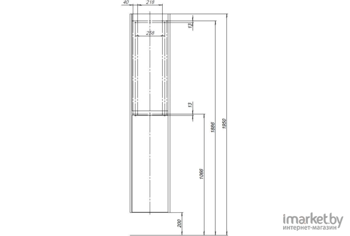 Шкаф-пенал Aquanet Nova Lite 35 [249522]