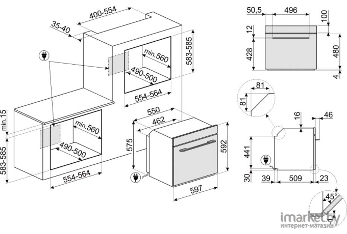 Духовой шкаф Smeg SFP6101TVS1