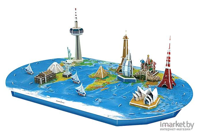 Пазл Darvish 3D Карта мира. Достопримечательности [DV-T-2205]