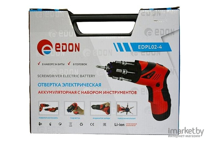 Аккумуляторная отвертка Edon EDPL02-4