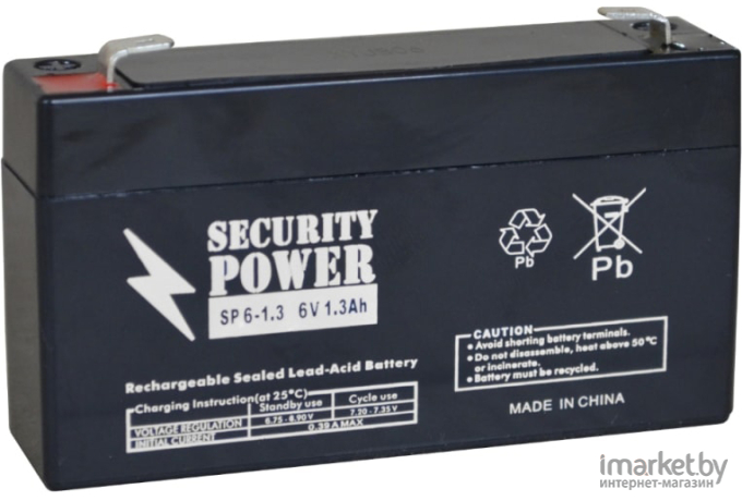 Аккумулятор для ИБП Security Power SP 6-1.3 F1 (6В/1.3 А·ч)