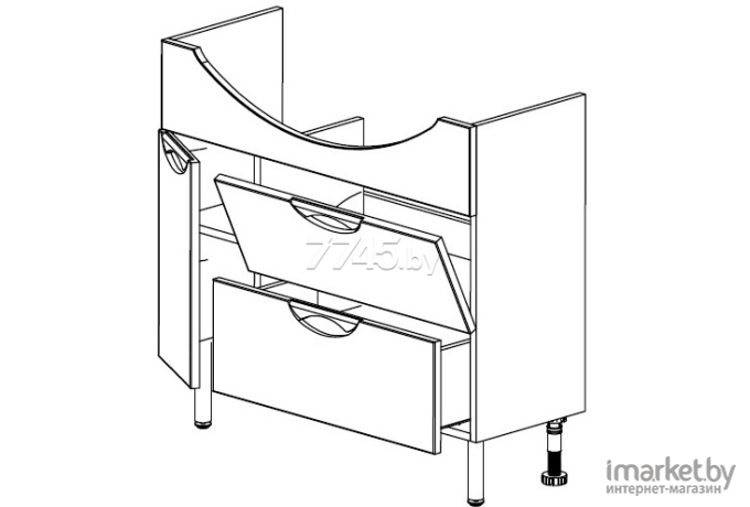 Тумба под умывальник СанитаМебель Эмили-601.900 белый