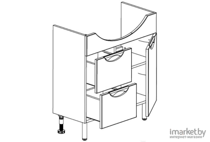 Тумба под умывальник СанитаМебель Эмили-602.750 белый