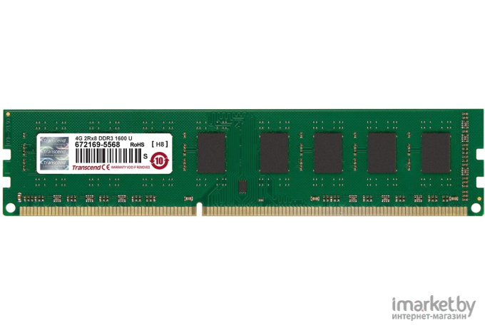 Оперативная память Transcend 4GB DDR3 1600MHz Non-ECC  DIMM [JM1600KLN-4G]