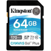 Карта памяти Kingston 64Gb Canvas Go Plus SDXC UHS-I U3 V30 [SDG3/64GB]