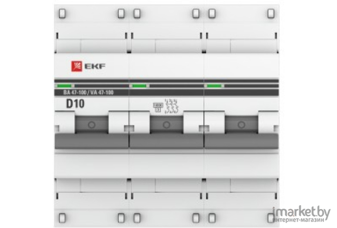 Выключатель нагрузки EKF ВА 47-100 3P 10А (D)