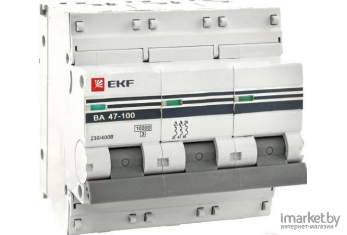 Выключатель нагрузки EKF ВА 47-100 3P 125А (D)10kA