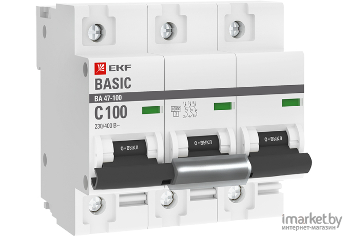 Выключатель нагрузки EKF ВА 47-100 3Р 100А (D) 10кА PROxima