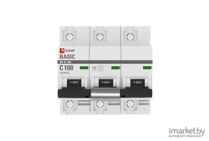 Выключатель нагрузки EKF ВА 47-100 3Р 100А (D) 10кА PROxima