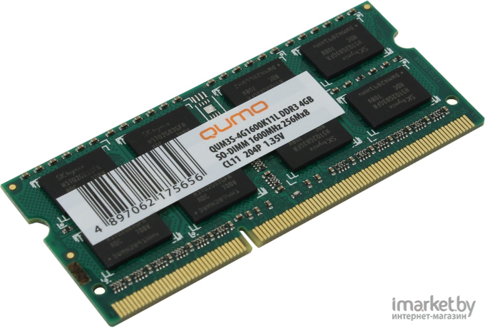 Оперативная память QUMO DDR3 SODIMM 4GB PC3-12800 [QUM3S-4G1600K11L]