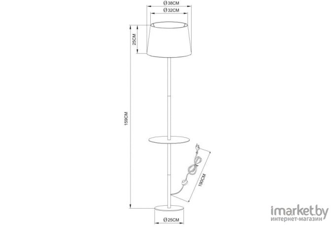 Торшер Arte Lamp A2102PN-1WH